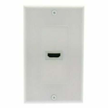 SWE-TECH 3C Wall Plate, White, Single HDMI Port with Strain Relief, HDMI Female FWT301-HD201